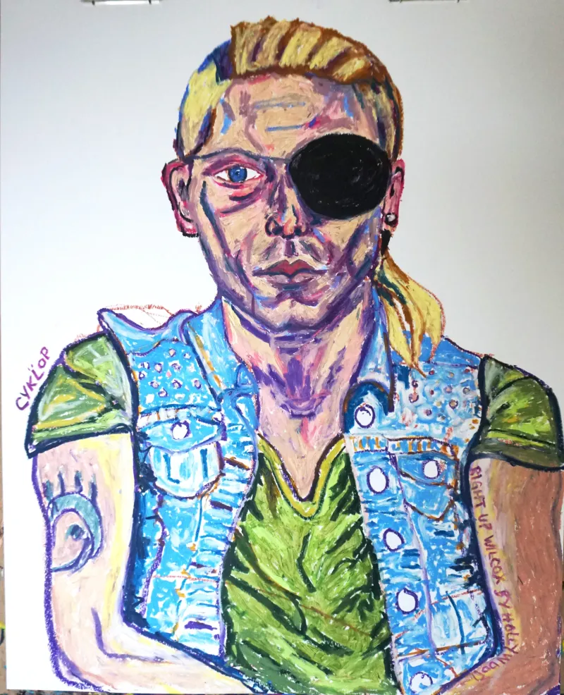 Cyclop, 2016, oil pastel on bristol board, 24 x 19 inches (Copy)