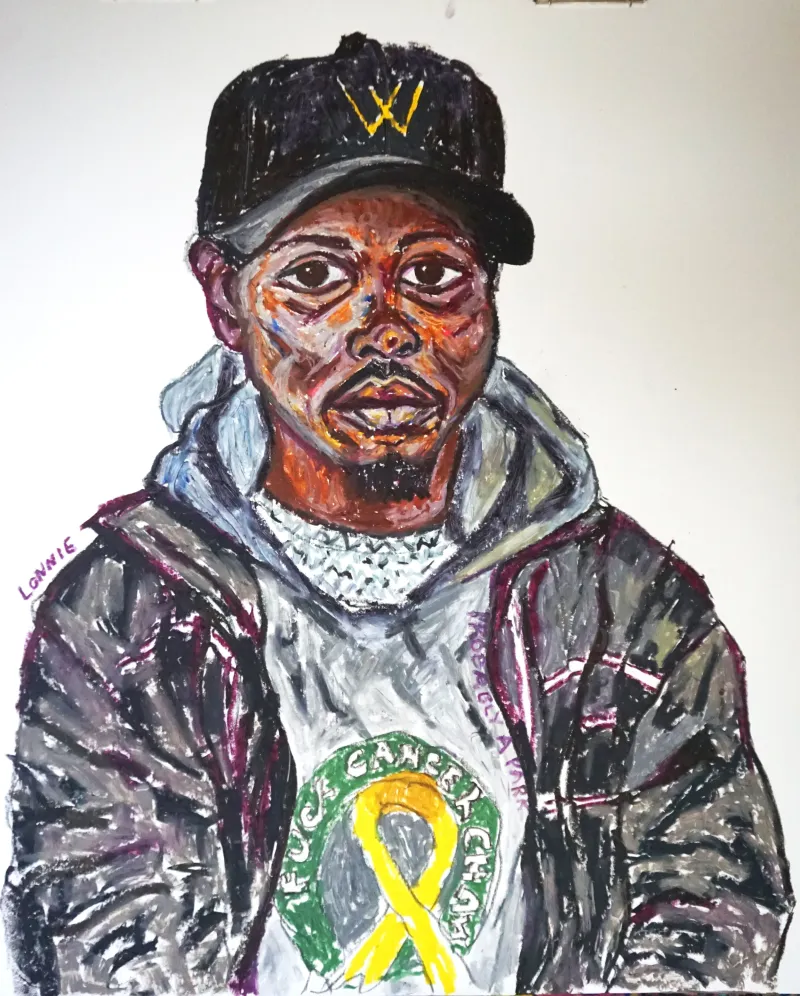Lonnie, 2017, oil pastel on bristol board, 24 x 19 inches (Copy)