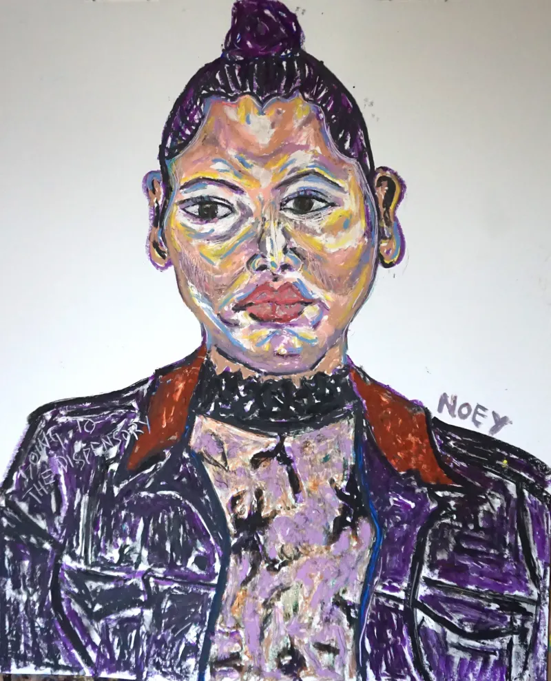 Noey, 2017, oil pastel on bristol board, 24 x 19 inches (Copy)